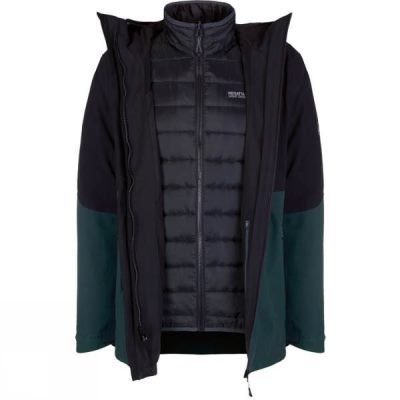 Chaquetas Regatta Wentwood 3-in-1 Hombre Negras / Verde Oscuro - Chile JCS951324